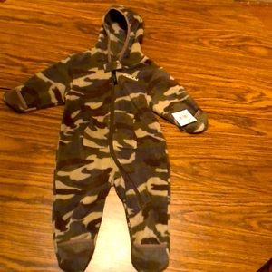 NWT. Cabela’s camo one piece. 12-18 months.